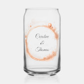 Elegante perzik glans huwelijkscript kalligrafie blikvorm glas (Voorkant)