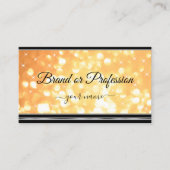Elegante perzik glitter sterren zwart zilveren ran visitekaartje (Voorkant)