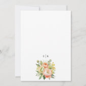 Elegante perzik & groen Bloemen Foliage bruiloft Kaart (Achterkant)