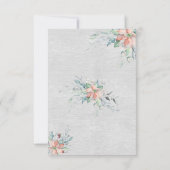 Elegante Perzik Koraal Bloemen Boeket Bruiloft Save The Date (Achterkant)