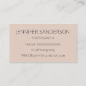 Elegante Perzik Lotus bloem minimalistische fotogr Visitekaartje (Achterkant)