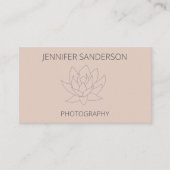 Elegante Perzik Lotus bloem minimalistische fotogr Visitekaartje (Voorkant)