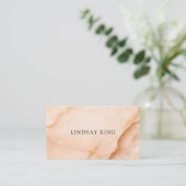 Elegante perzik marmer QR-code visitekaart Afsprakenkaartje (Staand voorkant)