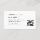Elegante perzik marmer QR-code visitekaart Afsprakenkaartje (Achterkant)