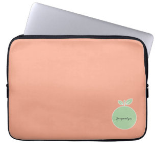 Elegante perzik met naam laptophoes laptop sleeve