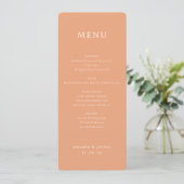 Elegante Perzik Minimalistisch Menu (Staand voorkant)
