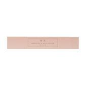 Elegante Perzik Minimalistische Monogram Uitnodigingen Wikkel (Vlak)