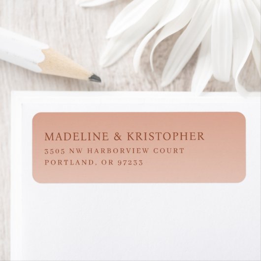 Elegante Perzik Minimalistische Typografie Etiket (Insitu)