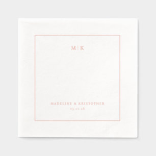 Elegante Perzik Minimalistische Typografie Folie Servetten