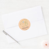 Elegante perzik monogram letter B hart diamant Ronde Sticker (Envelop)