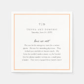 Elegante perzik monogram moderne bruiloft servet (Voorkant)