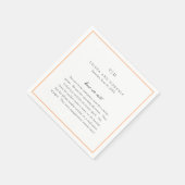 Elegante perzik monogram moderne bruiloft servet (Hoek)