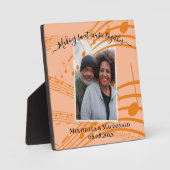 Elegante perzik muzieknoten koppel Valentijnsfoto Fotoplaat (Voorkant)