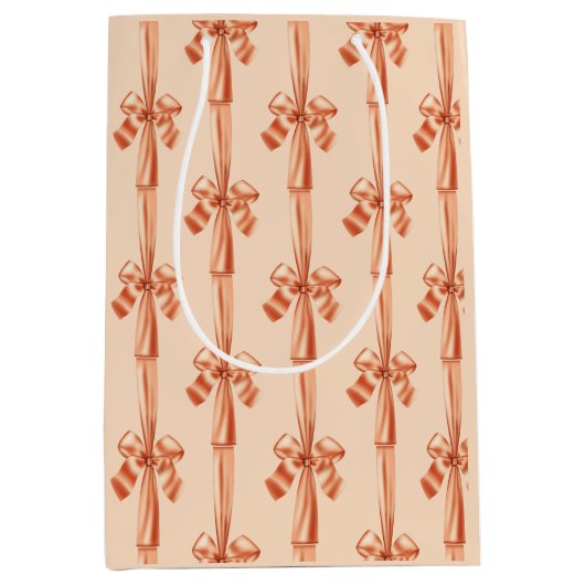 Elegante perzik nama satijn linten strik medium cadeauzakje (Voorkant)