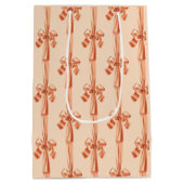 Elegante perzik nama satijn linten strik medium cadeauzakje (Achterkant)