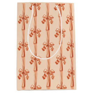 Elegante perzik namaak satijnen linten strik medium cadeauzakje