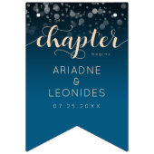 Elegante Perzik Oceanische Blauwe Trouw Een Nieuwe Vlaggetjes (Derde vlag)