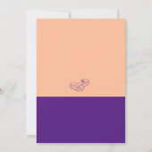 Elegante perzik Paarse bruiloft uitnodiging (Achterkant)