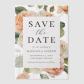 Elegante Perzik Roos bruiloft Save the Date Vellum Uitnodigingen (Voorkant)