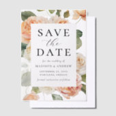 Elegante Perzik Roos bruiloft Save the Date Vellum Uitnodigingen (Offset)