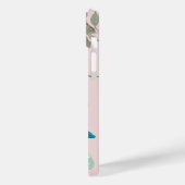 Elegante Perzik Roze Botanische Rozen Monogram Naa Case-Mate iPhone Case (Achterkant / Links)