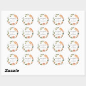 Elegante Perzik Roze Bruiloft Ronde Sticker (Vel)