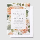 Elegante Perzik Roze Bruiloft Vellum Uitnodigingen (Offset)