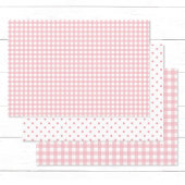 Elegante Perzik Roze Gingham Check Polka Dots Inpakpapier Vel
