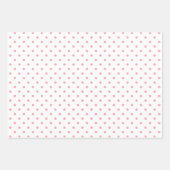 Elegante Perzik Roze Gingham Check Polka Dots Inpakpapier Vel (Voorkant 2)