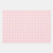 Elegante Perzik Roze Gingham Check Polka Dots Inpakpapier Vel (Voorkant)