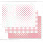 Elegante Perzik Roze Polka Dots Gingham Patroon Mi Inpakpapier Vel