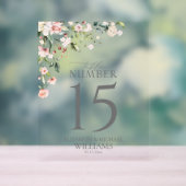 Elegante Perzik Roze Waterverf Bloemenontvangst Acryl Bord (Neutraal)