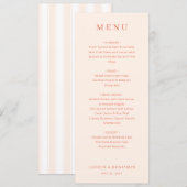 Elegante Perzik Serif Bruiloftsmenu Menu (Voorkant / Achterkant)