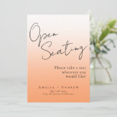 Elegante Perzik Sinaasappel Fuzz Bruiloft Open Zit (Staand voorkant)