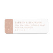 Elegante Perzik Stippen Etiket (Voorkant)