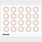 Elegante Perzik Stippen Ronde Sticker (Vel)