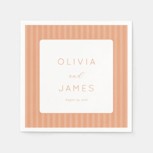 Elegante Perzik Strepen Servet