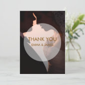 Elegante Perzik Trouw Dankjewel Kaart (Staand voorkant)