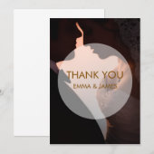 Elegante Perzik Trouw Dankjewel Kaart (Voorkant / Achterkant)