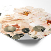 Elegante Perzik Tuin Bloemen Huwelijk Welkom Poste Poster (Hoek)