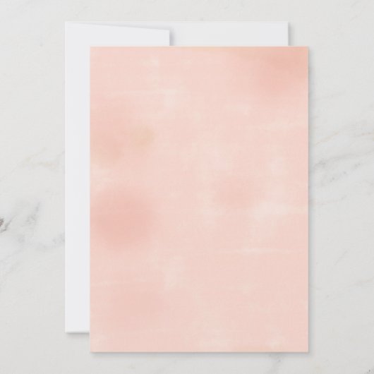 Elegante perzik waterverf bloemenboog trouwfeest kaart (Achterkant)