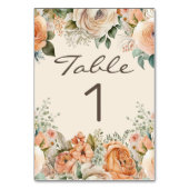 Elegante Perzik Wit Bloemen Eucalyptus Bruiloft Kaart (Achterkant)