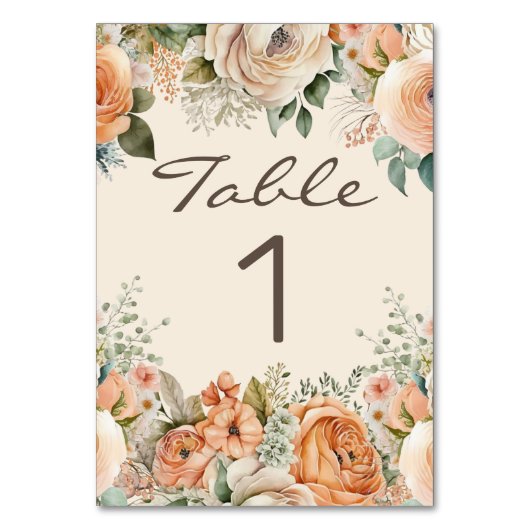 Elegante Perzik Wit Bloemen Eucalyptus Bruiloft Kaart (Achterkant)