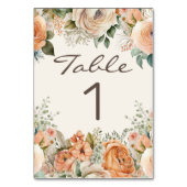 Elegante Perzik Wit Bloemen Eucalyptus Bruiloft Kaart (Voorkant)