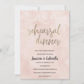 Elegante perzik witte bloem kant repetitie diner kaart (Voorkant)