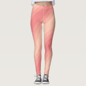 Elegante perzikkleur strepen Sjabloon Modern Leggings (Voorkant)