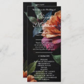 Elegante  perzikkleurige rode bloemige moody boho (Voorkant / Achterkant)