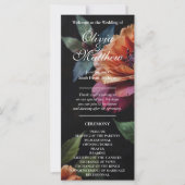 Elegante  perzikkleurige rode bloemige moody boho (Voorkant)