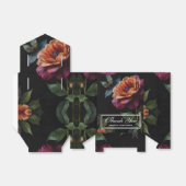 Elegante perzikkleurige rode bloemige moody boho bedankdoosjes (Uitgevouwen)