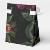 Elegante perzikkleurige rode bloemige moody boho bedankdoosjes (Achterkant)